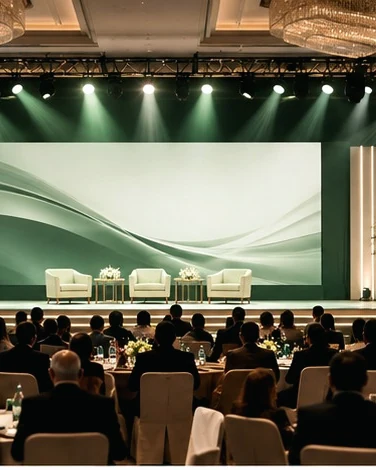 Illustrative corporate event scene